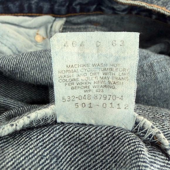 Vintage Levi's 501 Jeans 28x31* Actual Dark Stone Acid Wash Tiny USA Made 90s - Picture 11 of 16